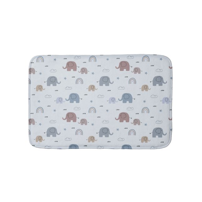 Elephant Nursery Pattern Bath Mat (Front)