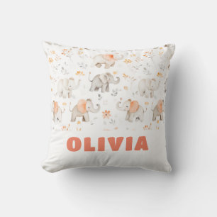 Elephant Nursery Room Cute Pattern Cushion