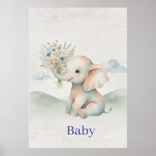 Elephant Nursery Wall Art /Cute Kids Room
