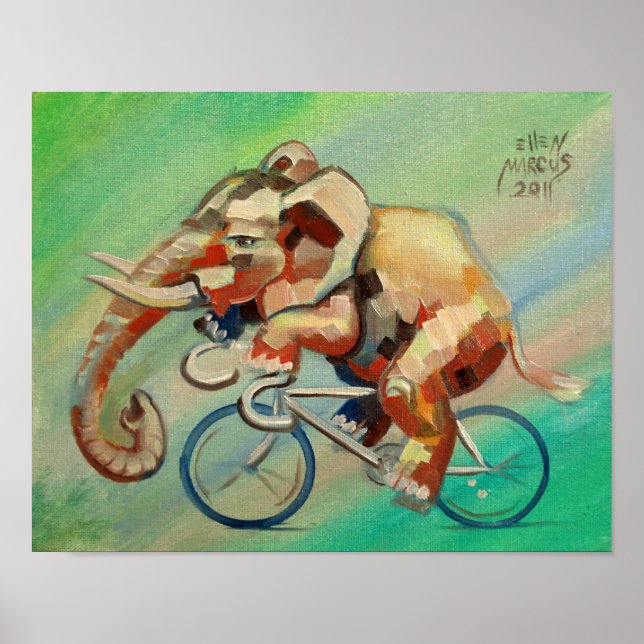 Elephant on a Bicycle II Poster (Front)