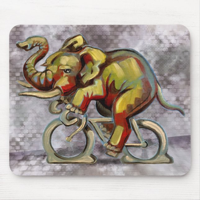 Elephant On A Bicycle Mouse Pad (Front)