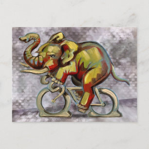 Elephant On A Bicycle Postcard