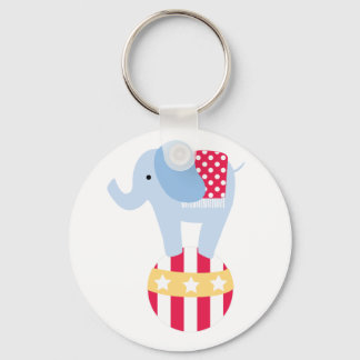 Elephant on Circus Ball Key Ring