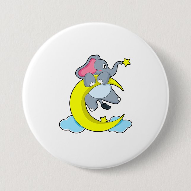Elephant on Clouds 7.5 Cm Round Badge (Front)