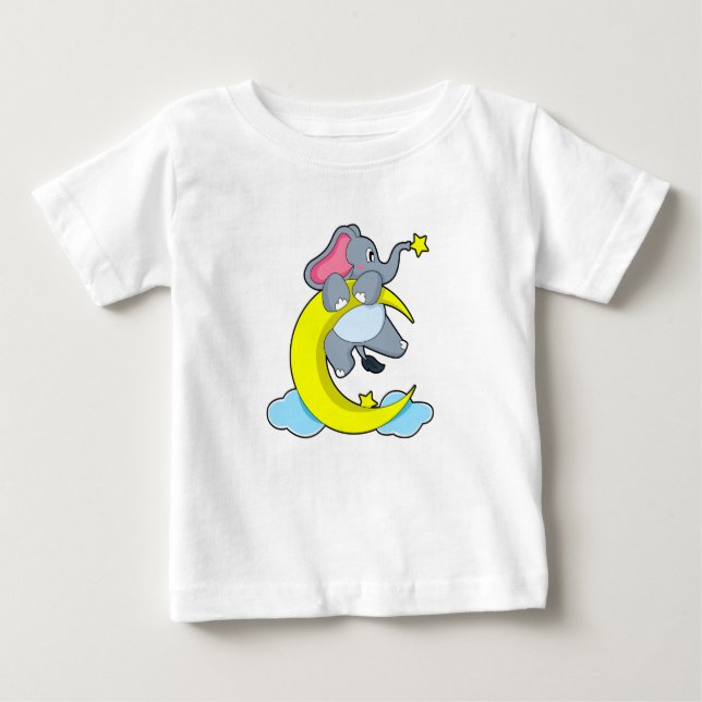 Elephant on Clouds Baby T-Shirt (Front)
