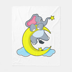 Elephant on Clouds Fleece Blanket