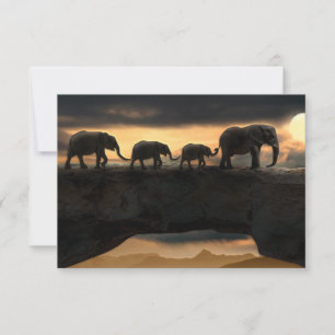 Elephant on Natural Land Bridge Thank You Card
