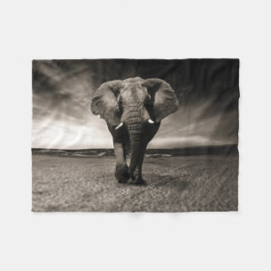 Elephant on the Run Fleece Blanket