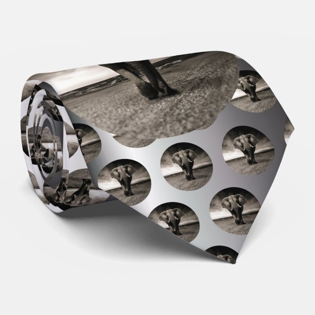 Elephant on the Run Tie (Rolled)