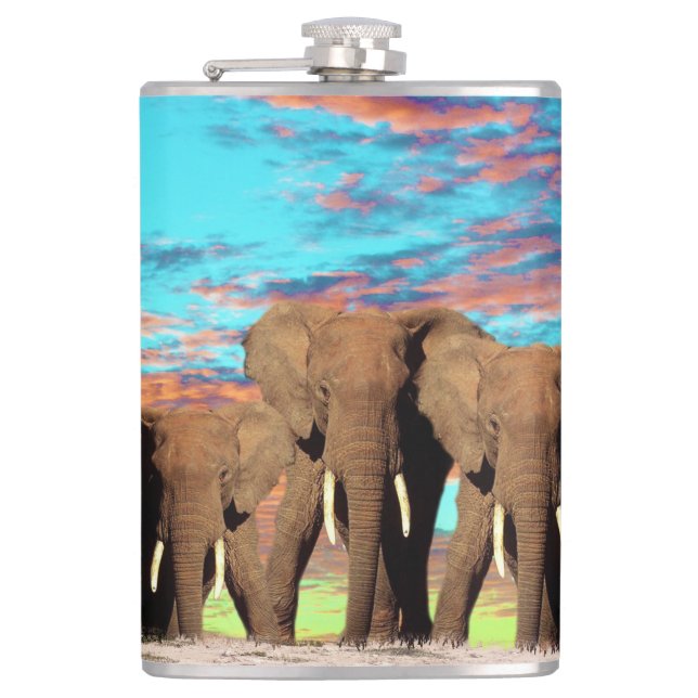 Elephant Opal Sunrise, Hip Flask (Front)