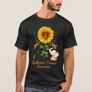 Elephant Orange Ribbon Leukaemia Cancer Awareness T-Shirt