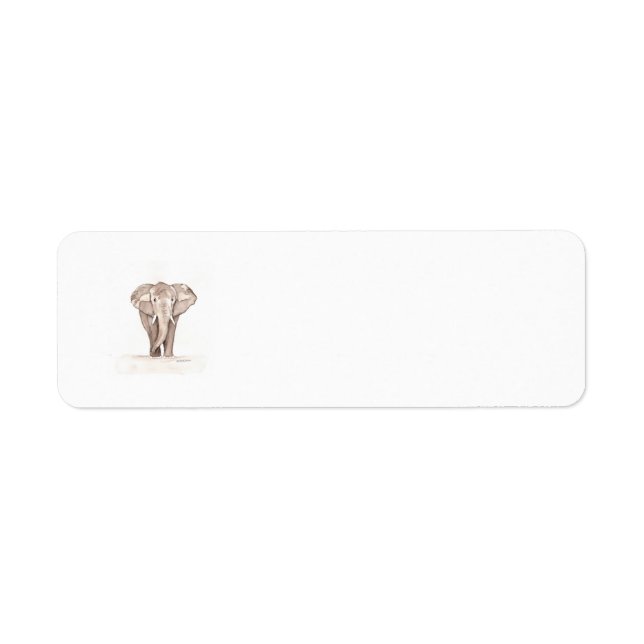 elephant ornament return address label (Front)