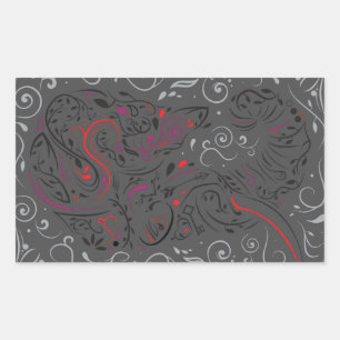 elephant ornate rectangular sticker
