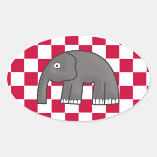 elephant oval sticker