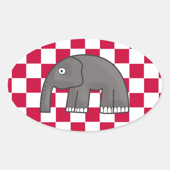 elephant oval sticker (Front)