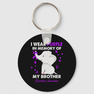 Elephant Overdose Awareness I Wear Purple For My B Key Ring