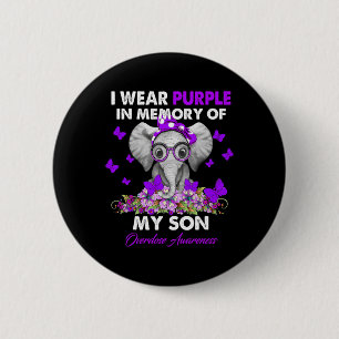 Elephant Overdose Awareness I Wear Purple For My S 6 Cm Round Badge