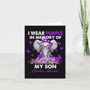 Elephant Overdose Awareness I Wear Purple For My S Card