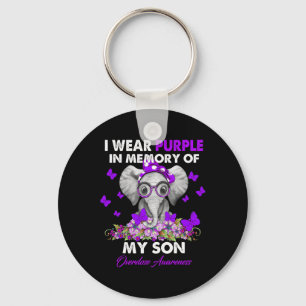Elephant Overdose Awareness I Wear Purple For My S Key Ring
