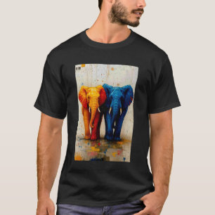 Elephant Painting Africa Wildlife Zoo Animal Lover T-Shirt
