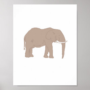 Elephant Painting Safari Animals Painting Poster