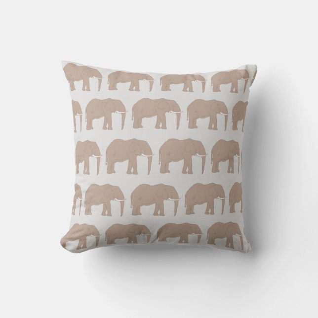 Elephant Painting Safari Pattern Throw Pillow (Front)