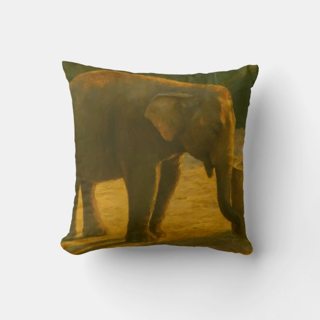 Elephant Pair in Sanctuary Setting Cushion (Front)