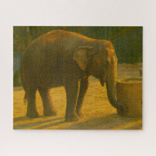 Elephant Pair in Sanctuary Setting Jigsaw Puzzle