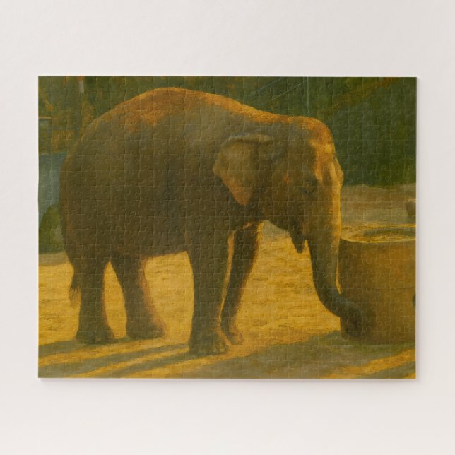 Elephant Pair in Sanctuary Setting Jigsaw Puzzle (Horizontal)