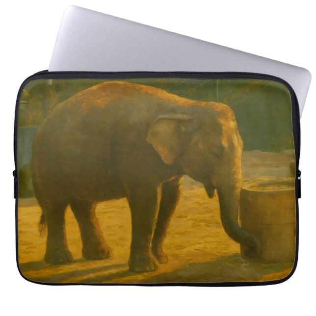 Elephant Pair in Sanctuary Setting Laptop Sleeve (Front)