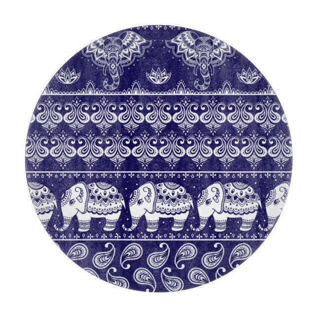 Elephant, paisley: tribal vintage pattern. cutting board (Front)