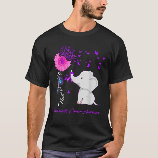 Elephant Pancreatic Cancer Awareness Pancreatic Ca T-Shirt (Front)