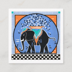 Elephant Parade in Blue Business Card