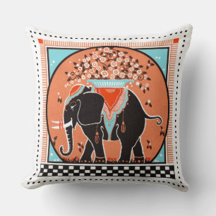 Elephant Parade Pillow in Orange