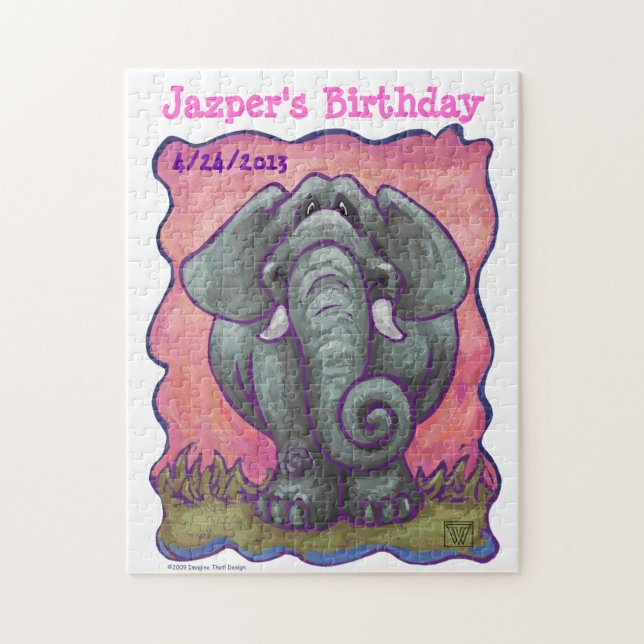 Elephant Party Centre Jigsaw Puzzle (Vertical)