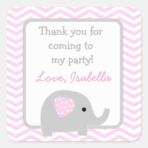 Elephant party favour stickers