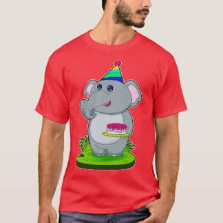 Elephant Party hat Cake T-Shirt
