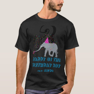 Elephant Partying Animal Birthday Daddy Girl Boy T T-Shirt