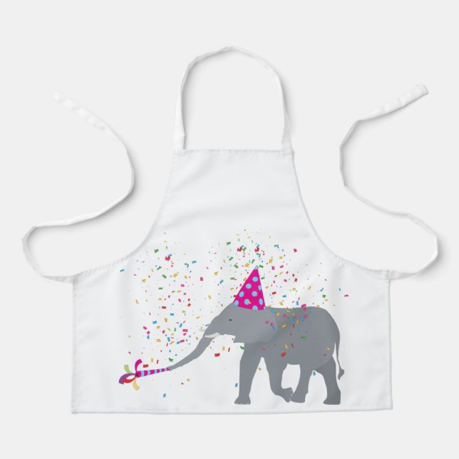 Elephant Partying - Animals Having a Party Apron (Front)
