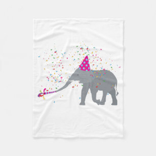 Elephant Partying - Animals Having a Party Fleece Blanket