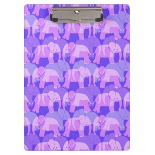 Elephant Pattern Clipboard - Purple
