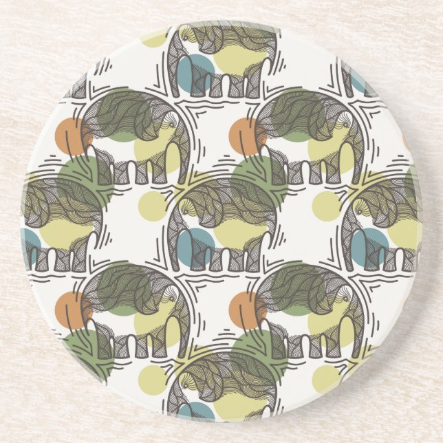 Elephant Pattern Coaster (Front)