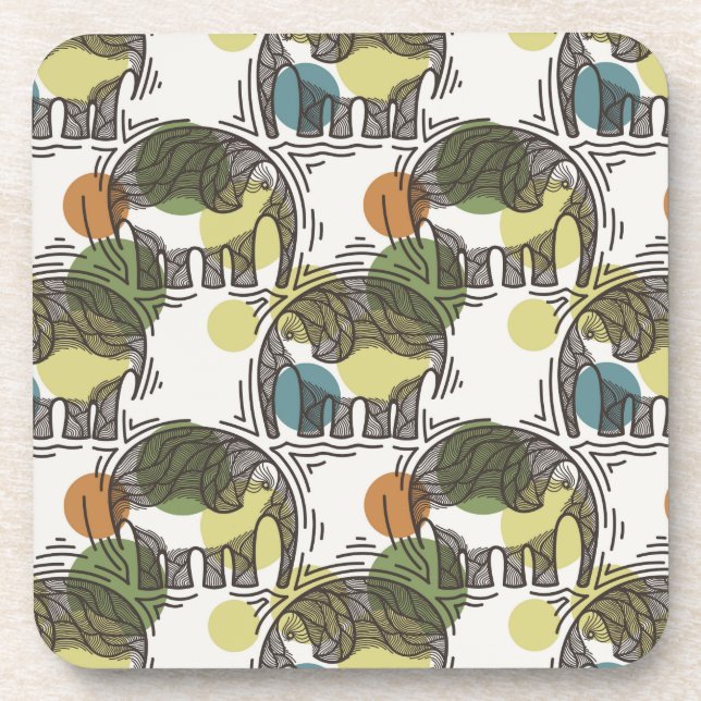 Elephant Pattern Coaster (Front)
