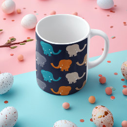 Elephant Pattern Coffee Mug