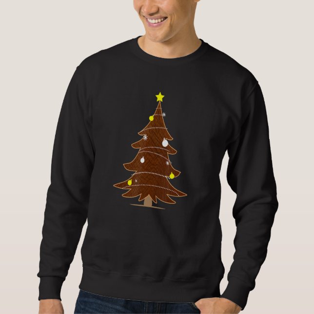 Elephant Pattern Design Christmas Tree Sweatshirt (Front)