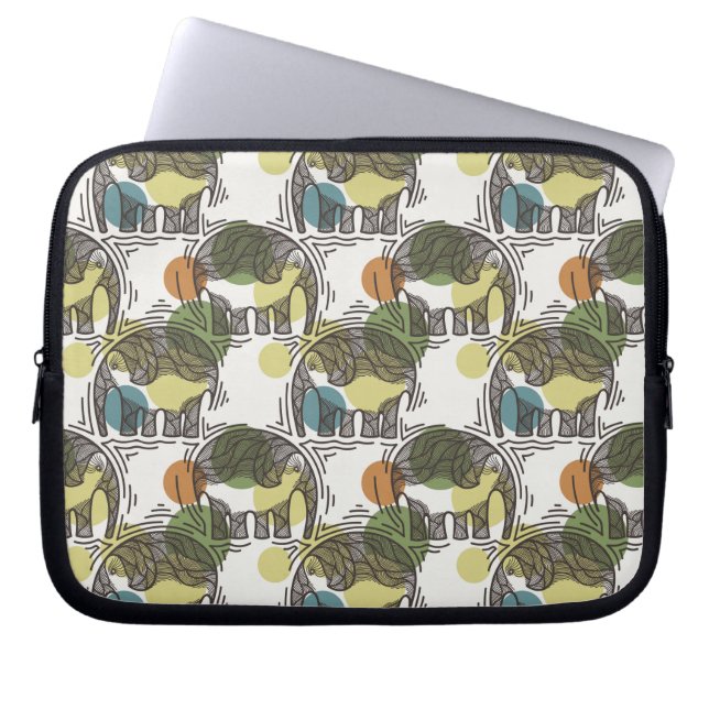 Elephant Pattern Laptop Sleeve (Front)