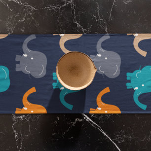 Elephant Pattern  Long Table Runner