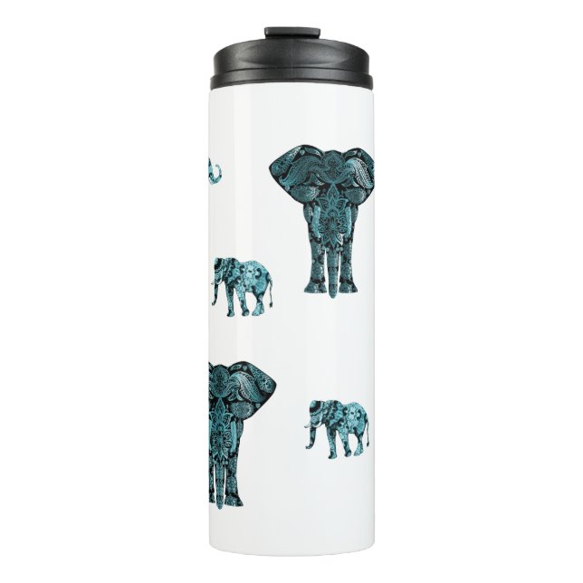 Elephant Pattern Thermal Tumbler (Front)
