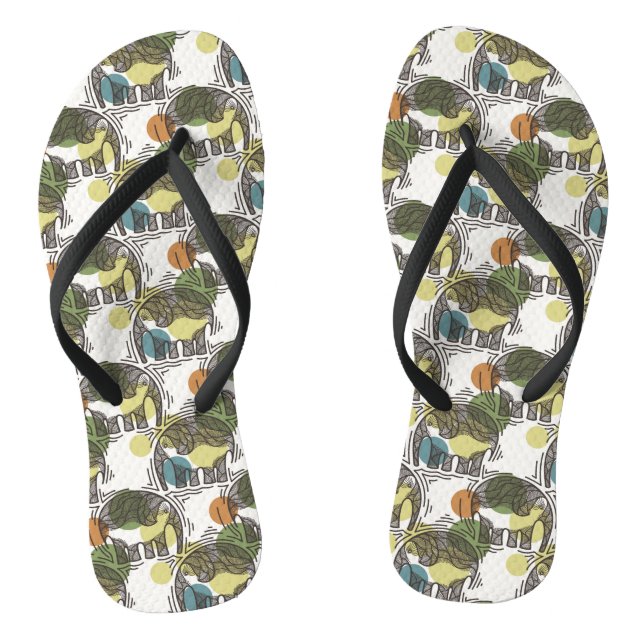 Elephant Pattern Thongs (Footbed)