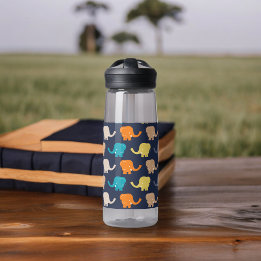 Elephant Pattern Water Bottle